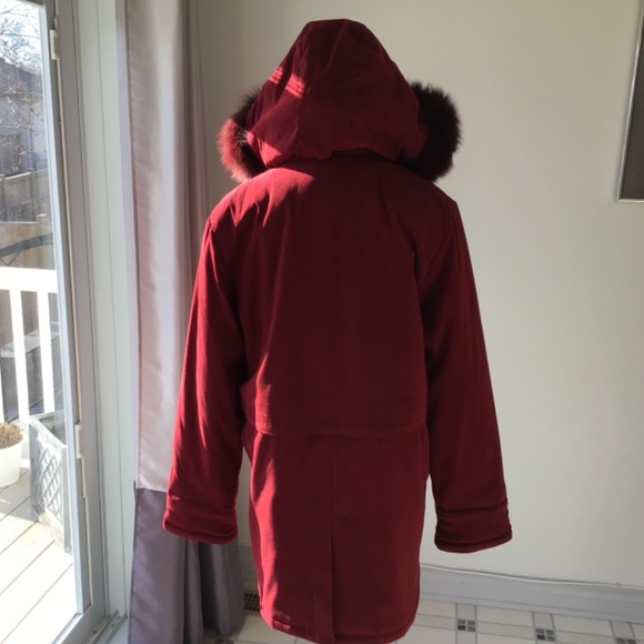 SEQUENCE Women’s burgundy parka/removable hood - Picture 9 of 14